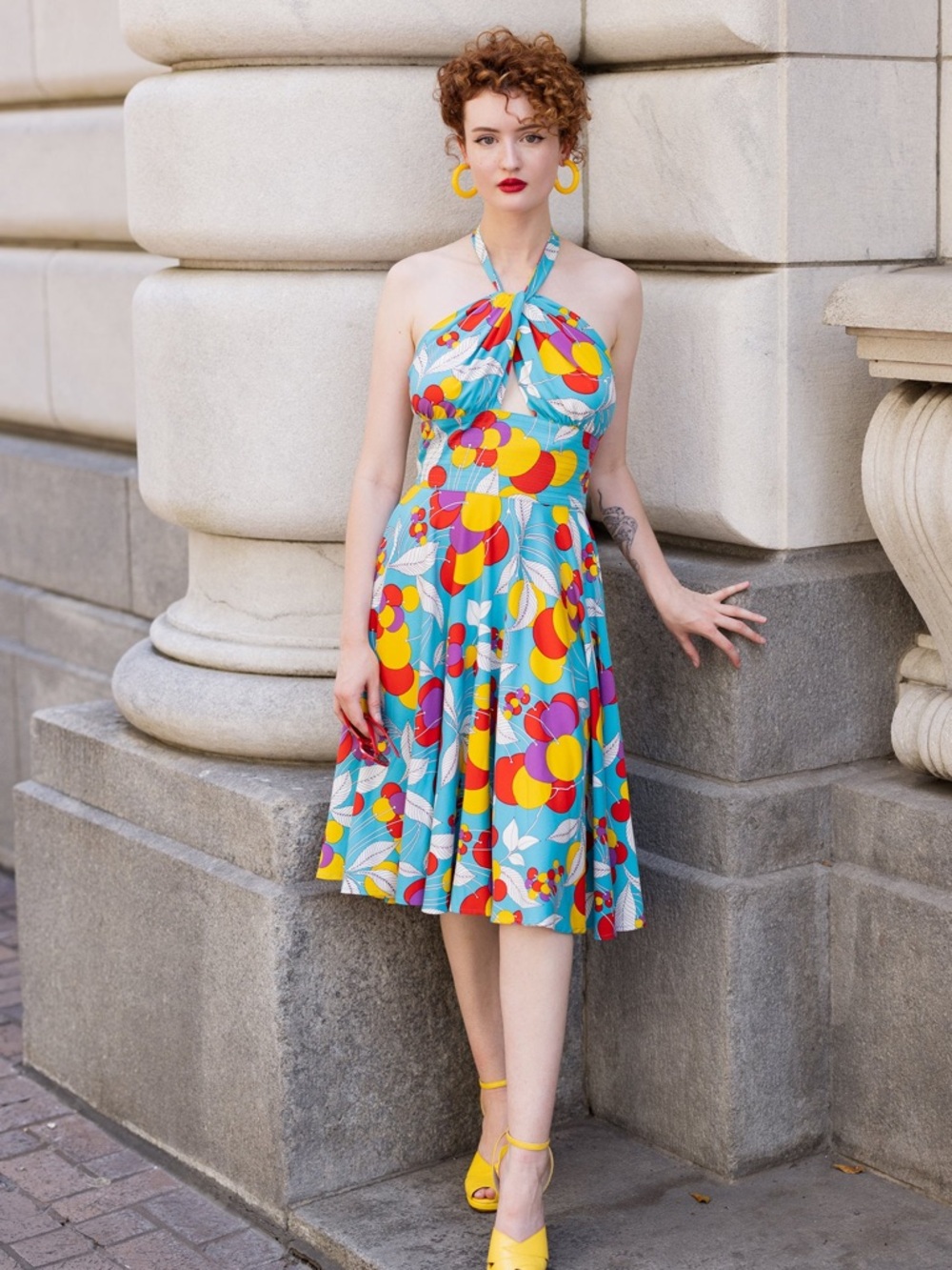 Trashy Diva cherry print Tutti Fruity swing dress. Colorful and cute! Size 18